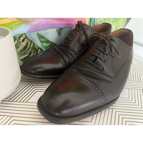 FREE SHIPPING Men's magnanni brown Pamplona  leather dress shoes size 42‎ - Picture 11 of 16